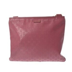 GUCCI GG Imprime Pink 201446 Women's Leather Shoulder Bag, B Rank, Used, Ginzo